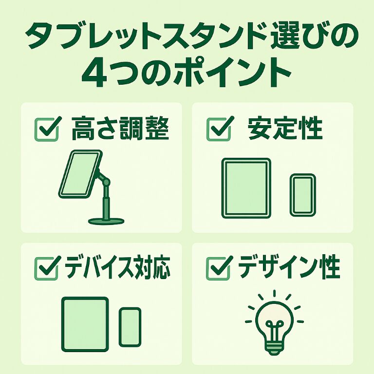 タブレットスタンド選びの4つのポイント
